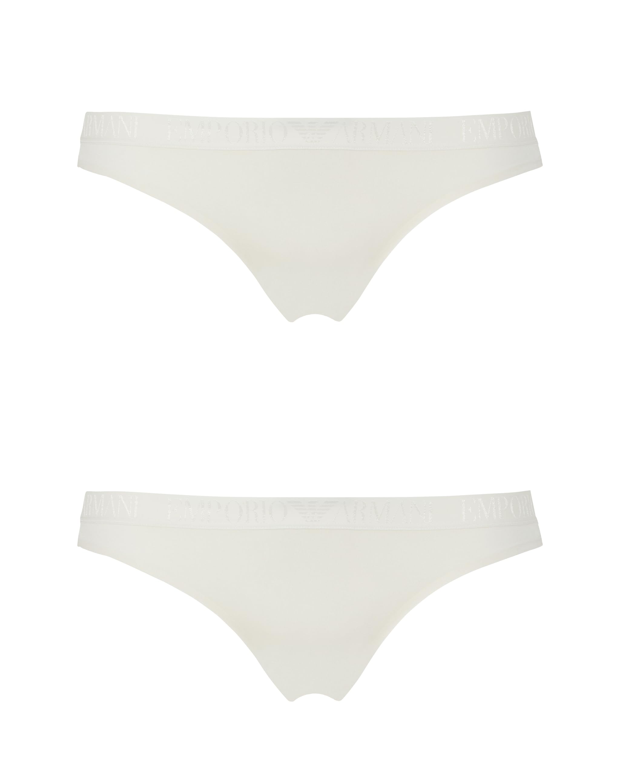 Emporio Armani Damen Microfiber 2-Pack Brazilian Half Slip, Weiß, XL, weiß, XL