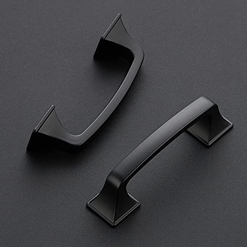 Image of Ravinte Matte Black Square Foot Arch Cabinet Pulls 3 Inch 20 Pack