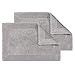 Produktbild Schöner Wohnen Kollektion Badematte 67 x 110 cm hellgrau  Badvorleger waschbar & beidseitig verwendbar  Badteppich Bordüre  100% Baumwolle Badezimmerteppich 2er Set