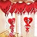 12 + 2 I Love You Balloons and Heart Balloons Kit - Pack of 14 - Valentines Day Decorations for Party | Valentines Day Balloons | Valentine Balloons | Pack of 10 Foil Mylar Red Heart Shaped Balloons