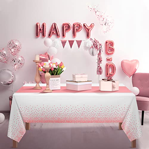 40 Pcs Wedding Tablecloths Set 20 Satin Table Runner 12X108 Inch And 20 Disposable Plastic Tablecloths 54 X 108 Inch Rectangle Table Cloths For Party Decoration Wedding Birthday Halloween (Rose Gold) #TOP5