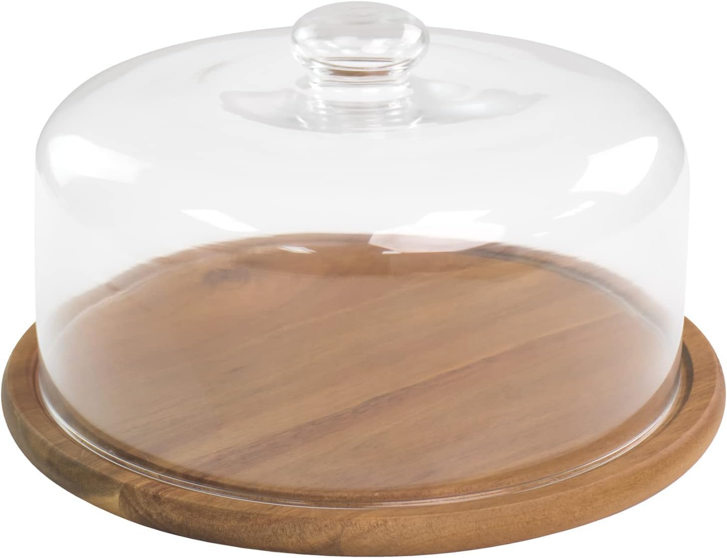 Cúpula de postre de vidrio de 12.2 pulgadas con base, bandeja decorativa para tartas de 11.0 pulgadas con cubierta de cúpula de cristal, bandeja de servidor de exhibición de frutas para cocina,