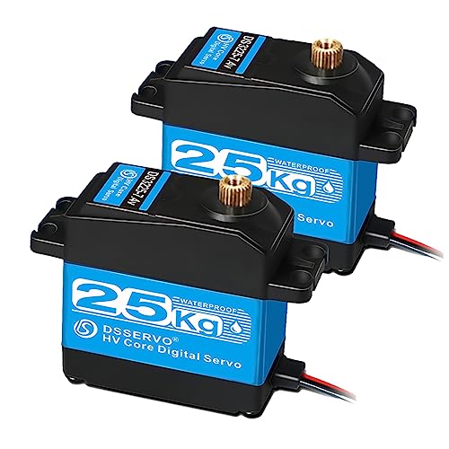ANNIMOS 2 Pack RC Servo 25KG Lenkung Digitaler Motor 7.4V Vollmetall-Getriebe Hohes Drehmoment Wasserdicht für DIY Roboter RC Autos ANNIMOS 2 Pack RC Servo 25KG Lenkung Digitaler Motor 7.4V Vollmetall-Getriebe Hohes Drehmoment Wasserdicht für DIY Roboter RC Autos
