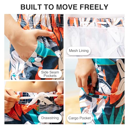 Image of Kanu Surf Boys' Toddler Troy Stripe Swim Trunks