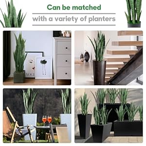 KOL 3FT Artificial Snake Plant, Fake Sansevieria Indoor Outdoor, 28 Thick PEVA Leaves Lifelike Faux Silk Plant, Home Decor Mother in Law Tongue Plant 35in, Greenery for Office Decoration, Green. KOL 3FT Artificial Snake Plant Fake Sansevieria Indoor Outdoor 28 Thick PEVA Leaves Lifelike Faux Silk Plant Home Decor Mother in Law Tongue Plant 35in Greenery for Office Decoration Green