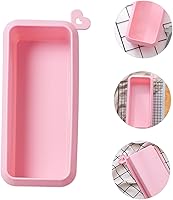 Vista 2 de Rectangular Silicone Cake Mold Non-stick Household Baking Loaf Pan for Toast Bread DIY Cakes Easy Clean Pink