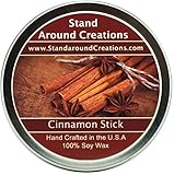 Premium 100% All Natural Soy Candle - 4 oz Tin -Cinnamon Stick: A Full Bodied Scent of Rich Spicy Cinnamon. Contains Essential Oils, Including Cinnamon, Clove, Cinnamon Bark.