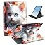 White Cat Blue Eyes Flowers