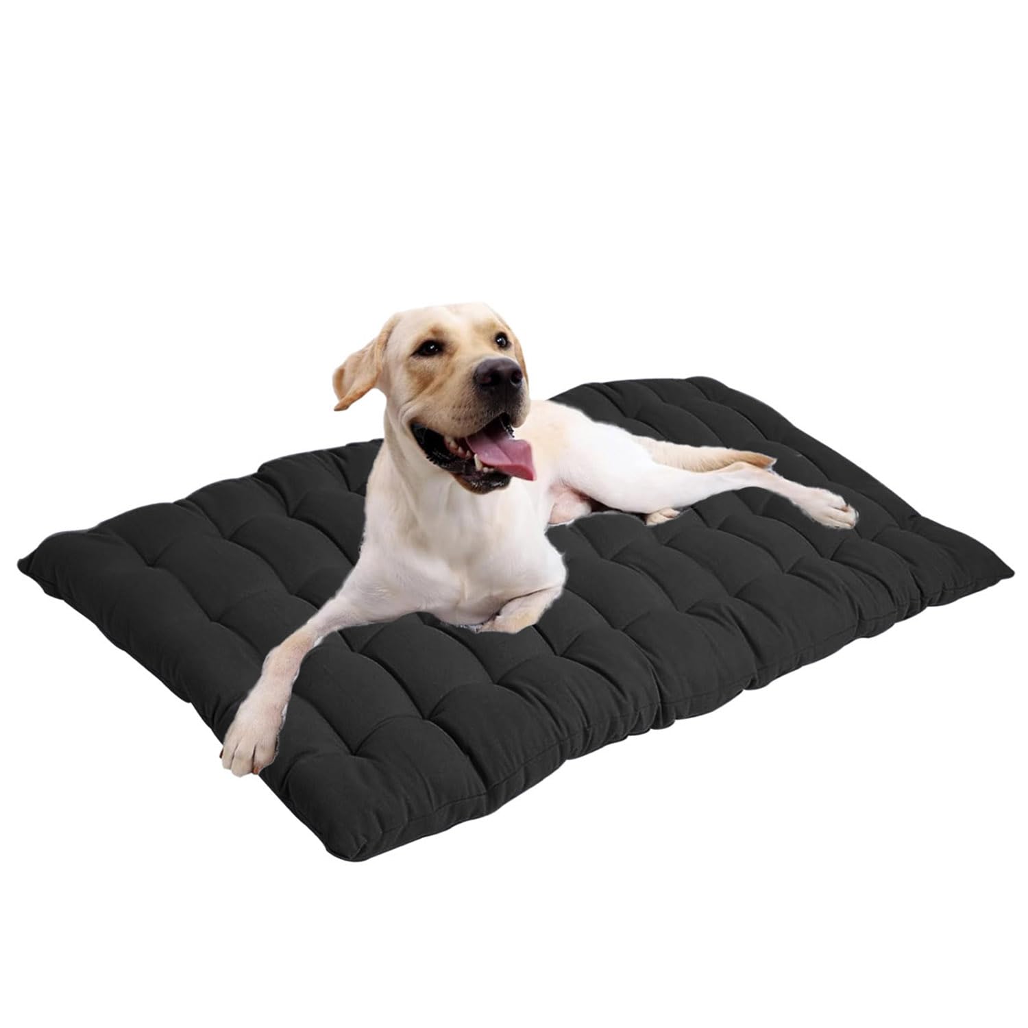 Waigg Kii Large Dog Bed Cotton Crate Mattress,Calming Crate Dog Mattress Bed Anti Anxiety XXL,Washable Large Dogs Pet Beds Mats for Medium Large Dogs (Black,100 * 50CM)