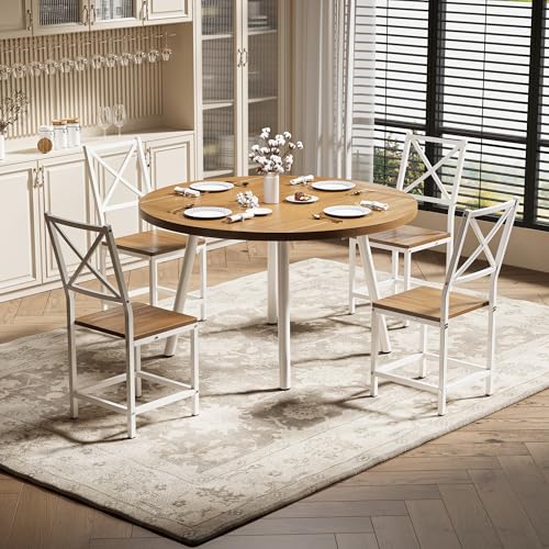 IRONCK Drop Leaf Round Dining Set