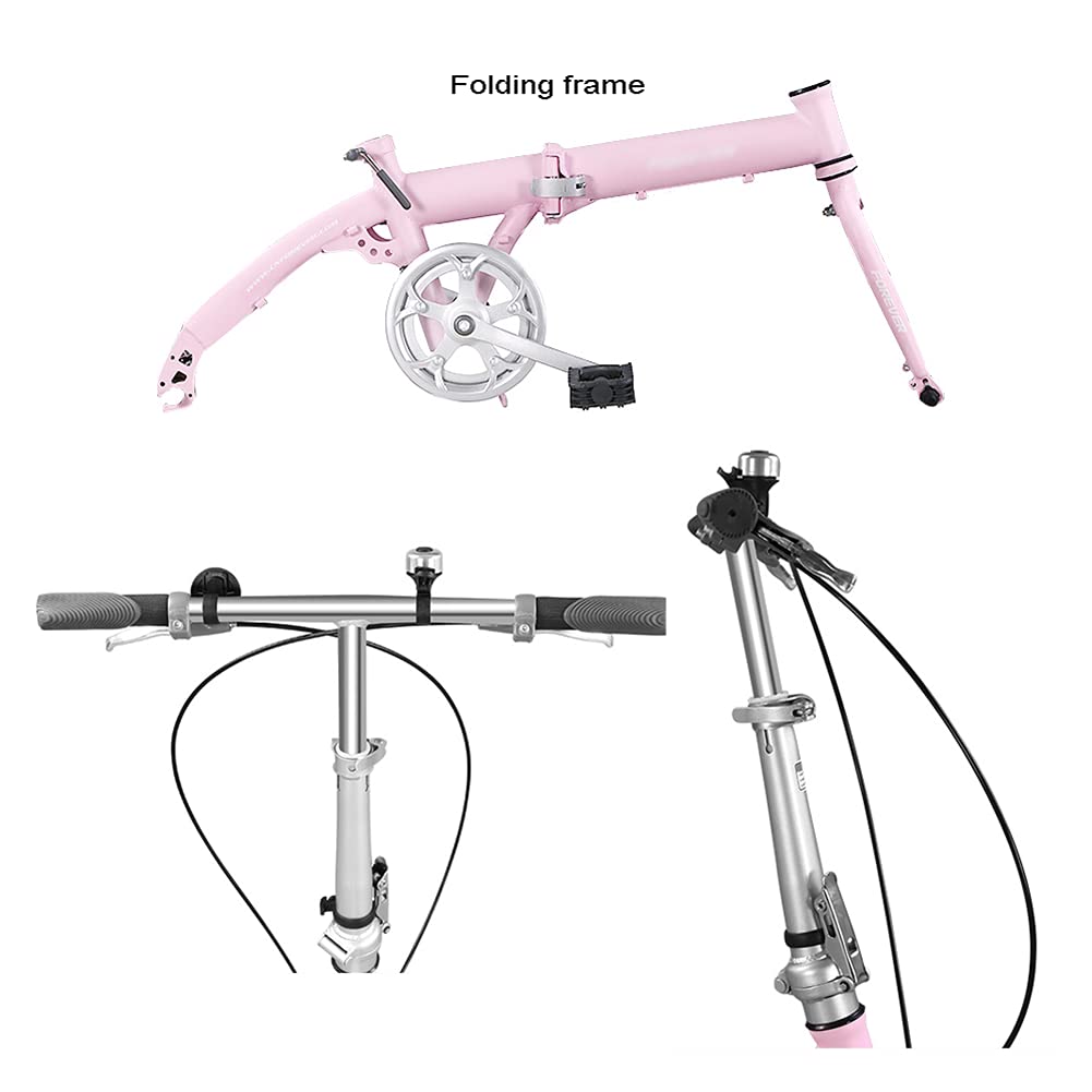 fnhon klapprad JHNEA Fahrrad Klappfahrrad, mit Komfortsattel 16 Zoll Faltrad Kohlenstoffstahlrahmen Campingrad Citybike,White Sport & Freizeit Größe:L/57-62 cm IdealHouse 26 Inch Push 2er fahrradgarage