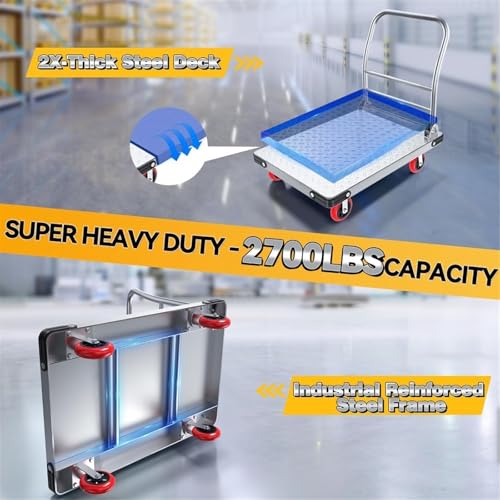 Carretilla plegable plataforma acero alta capacidad miniatura 4
