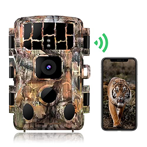 WiFi Real 4K 30MP Trail Camera with Night Vision Motion 0.2s Activated Waterproof, Bluetooth Game Hunting Cameras with Phone APP and 2.4' LCD for Outdoor Wildlife Deer Scouting, Monitoring, Security