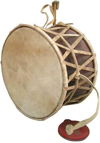 Himalayan Craft Damaru - Tambor de mano de madera instrumento musical folclórico nepalí tallado a mano tambor damaru para divertirse para todos los