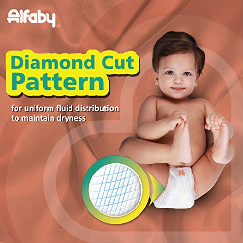 Image of Alfaby Baby Diapers Pants | New Born Size Up to 5 Kg, 22 Count | Super Dry Comfy Pant Style Disposable Diapers for Babies | Leak Proof, Soft & Rash Free | Uninterrupted Baby Sleep |12 Hours Absorption