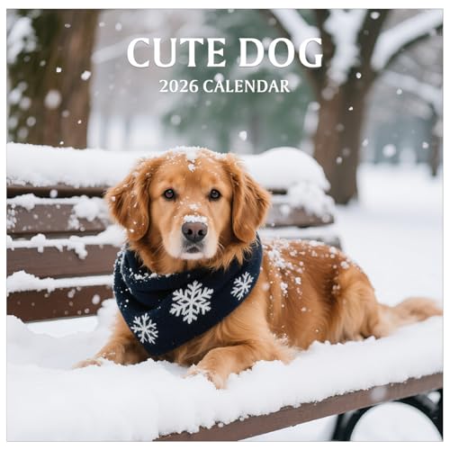 Large Monthly Dogs Wall Calendar 2026