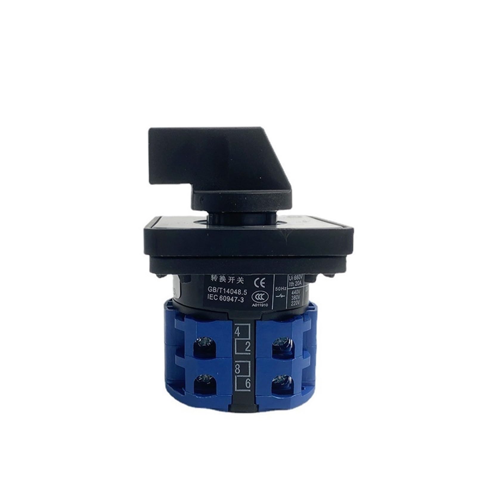 JGNAYRKJQI 690V 20A Electric 8 Terminals LW26-20/2 LW28-20 YMW26 Series Silver Contact Rotary Changeover Cam Switch(0-4)