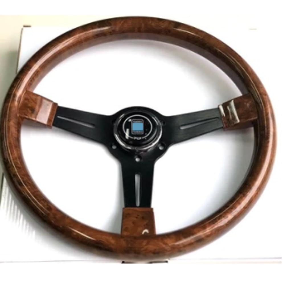 Volante Deportivo Retro de Madera de 14 Pulgadas - 6 Agujeros, Compatible Con Coche de Carreras - Cuerno Universal y Accesorios Para Modificación