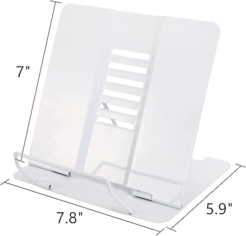 Miniatura 2 de Dicunoy Juego de 2 soportes de metal para libros de escritorio, soporte ajustable para libros, soportes resistentes para recetas, libros de texto,