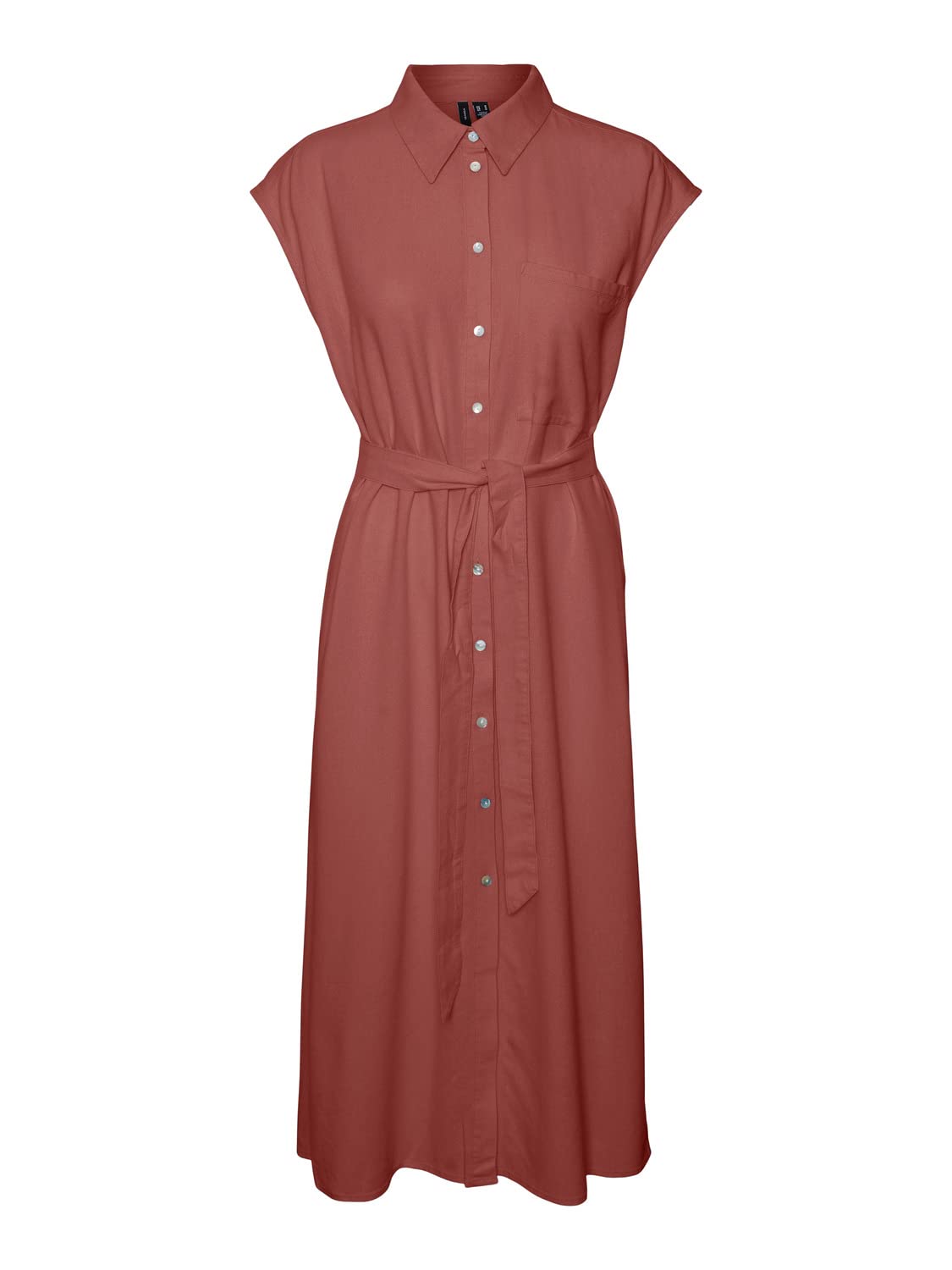 Vero Moda Vmmymilo Sl Calf Shirt Dress Wvn Ga Vestito, Marsala, M Donna - 4