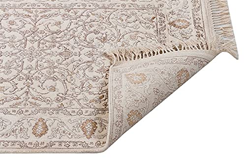 Versailles 790-A Chemin de table fait main Ivoire/ivoire 80 x 300 cm 2,40 m²