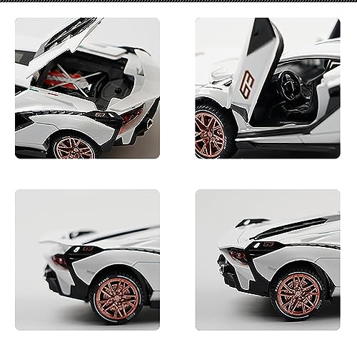Image of DEUSON ECOM Alloy Metal Pull Back Lamborgini Diecast Car 1:32 MILETRY Metal Die Cast Pullback Toy car with Openable Doors & Light, Music Boys Gifts Toys for Kids