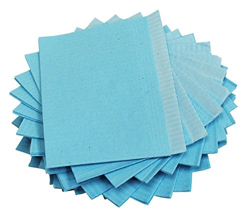 Adenna BIB741B Dental Bibs/Lap Cloths, Blue (Box of 500)