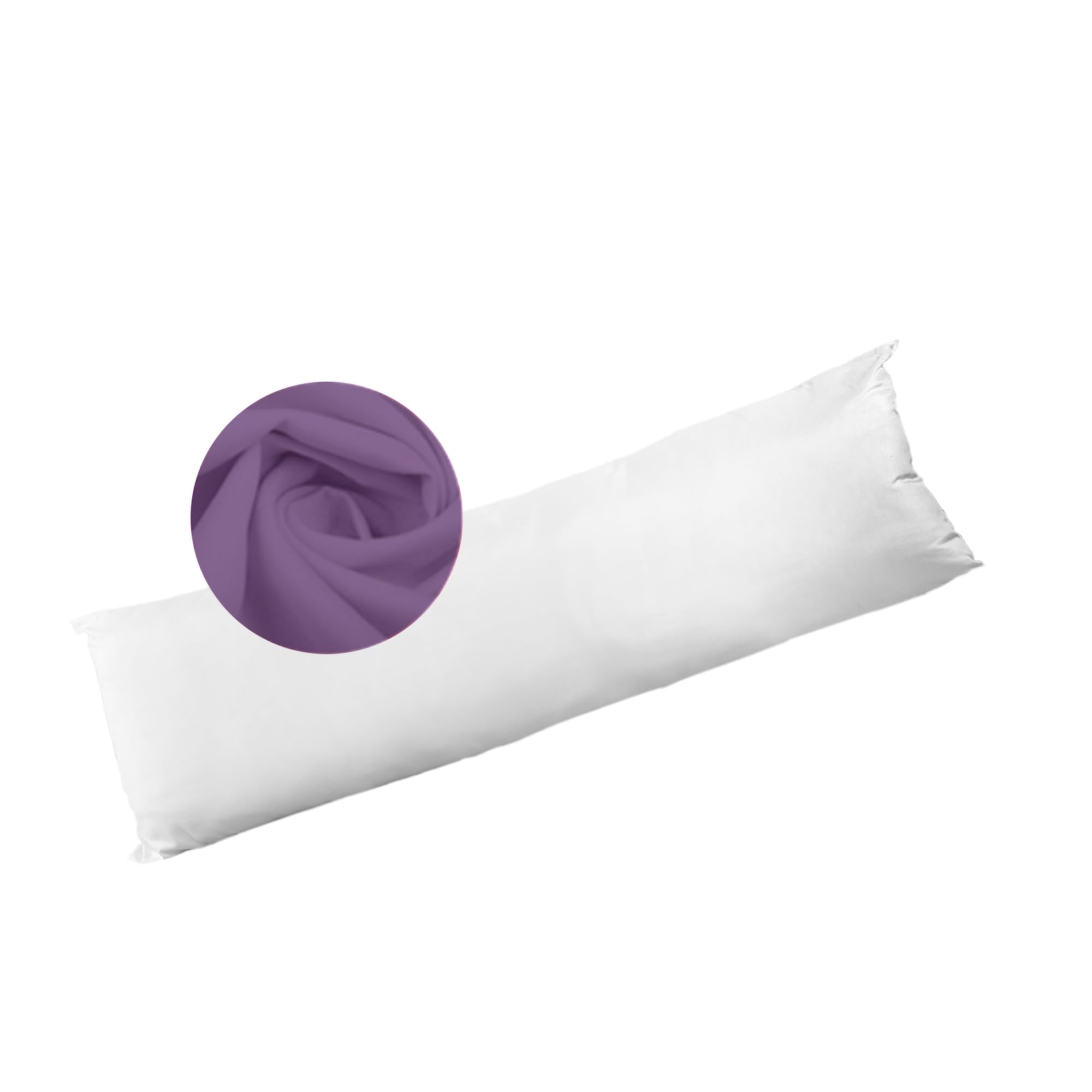 Bolster Pillow Hollowfibre Filled with Free Pillowcase Hypoallergenic Soft Long Pregnancy Pillow for Side Sleeper, Back, Neck, Maternity Support Full Body Pillow (Purple, Super king 6Ft)