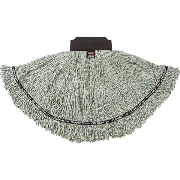 Image of Rubbermaid Commercial 1924815 Maximizer Mop Head, Microfiber Blend, Medium, Green, for Commercial /Professional Cleaning /Mopping
