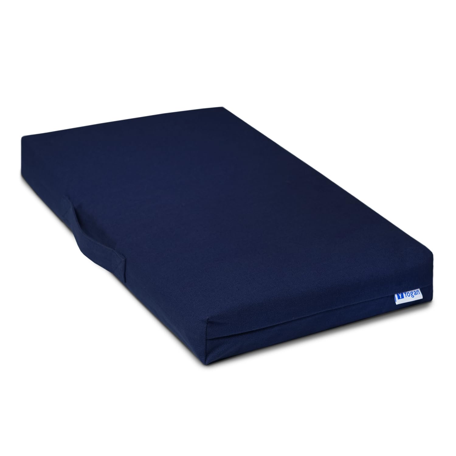 Yogan Kneeling Pad/Head Cushion (2") for Yoga/Pilates/Gardening/Work | Organic Cotton Outer Cover (Removable & Washable) | Inner Cover with Recycled Fiber Filling | 43x27x5cm (Navy Blue)