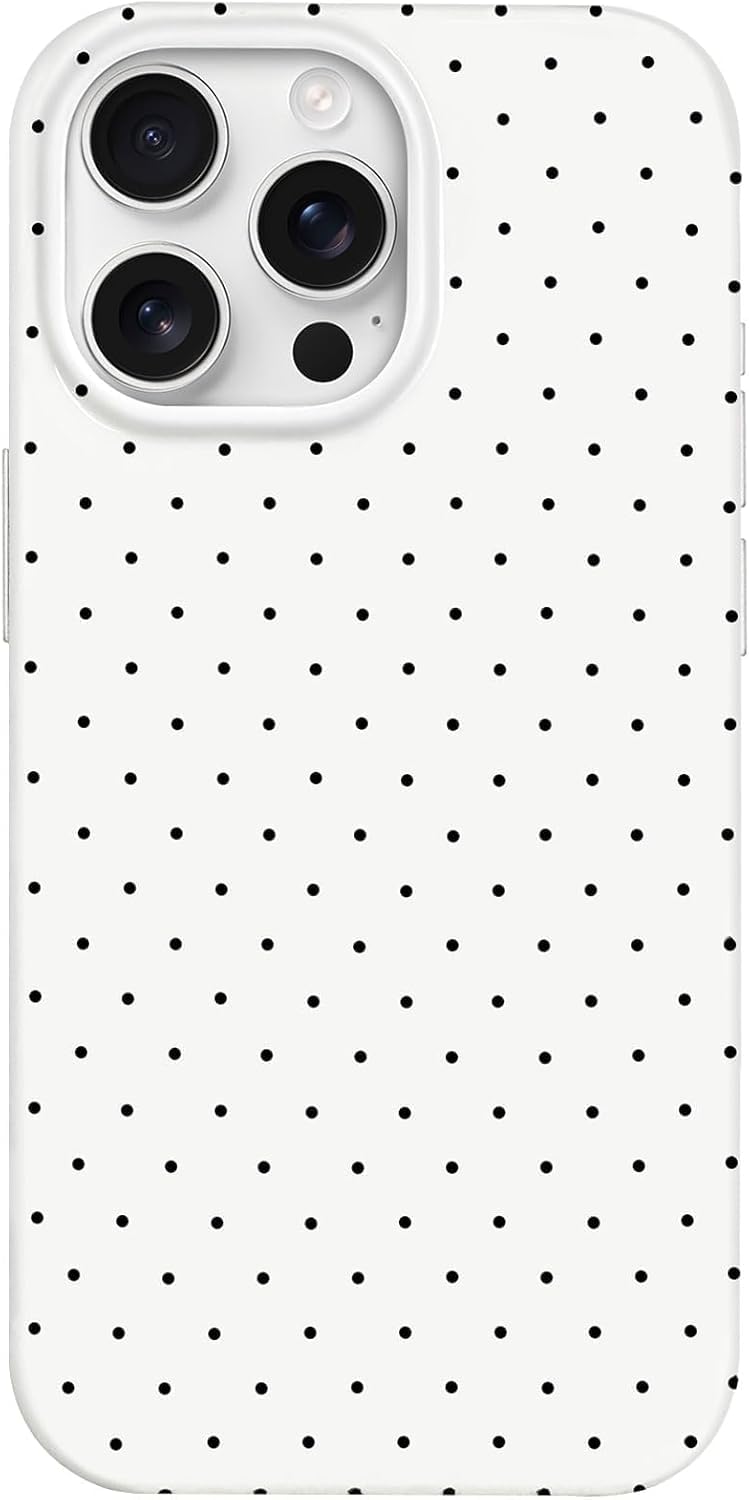 16 Pro Case Cute Polka Dot Aesthetic Design Simple Cover 6.3" Burgundy