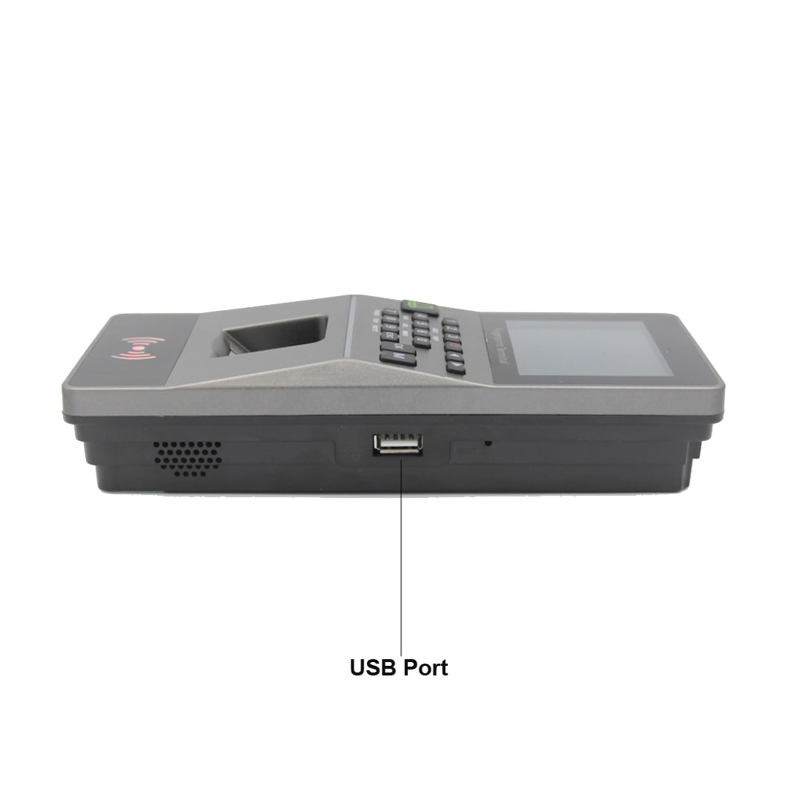 Reloj de Fichar, de Control de Acceso de huellas dactilares, lector de tarjetas con teclado RFID, contraseña, máquina biométrica de tiempo de asistencia con Software TCP/IP USB