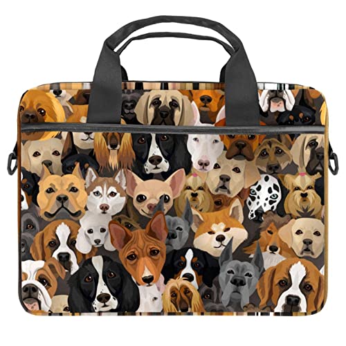Sacoche PC portable 13.3 motif chien et mandala avec bandoulière