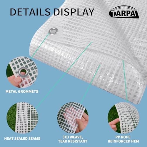 Image of TARPAL 3'x3'(2pack Clear Tarp Heavy Duty Waterproof 12mil with Grommets