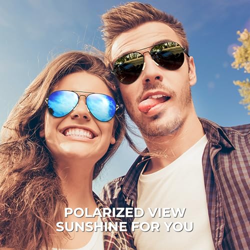 DADA-PRO Aviator Sunglasses for Men Women Polarized Retro Vintage Shades, Mirrored for Driving, UV Protection4