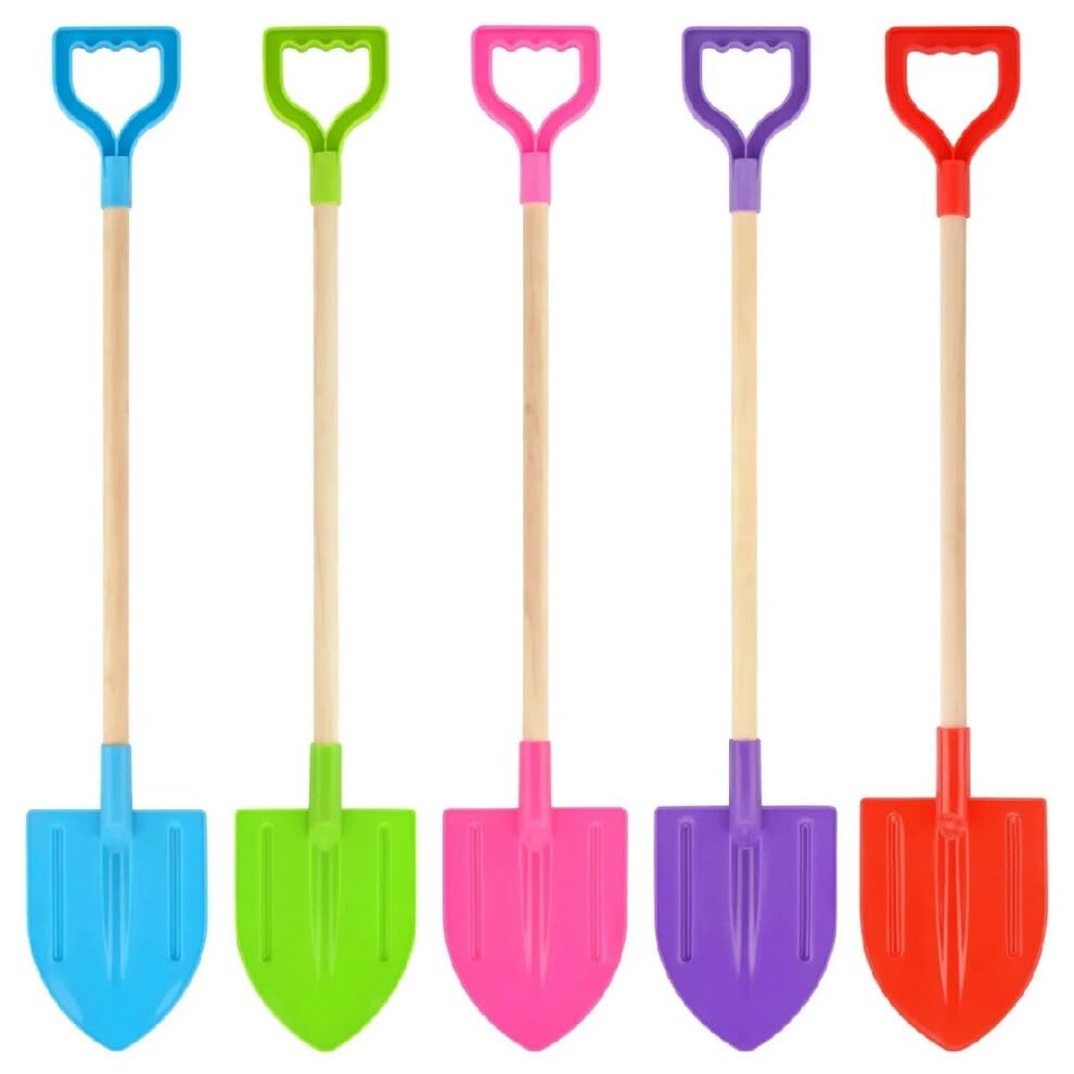 PNJB Kids Garden Shovel Set, Mini Spade with Wooden Handle, Digging Tool for Sand Play Gardening, Beach, Outdoor Learning & Children’s Gardening Activities (2Pcs)