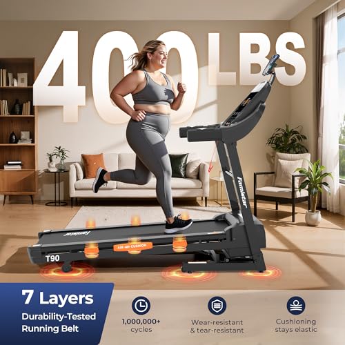 Image of Folding Treadmill 5.2HP, 400LBS Capacity, 18.5 inch Wide Running Belt, 20% Auto Incline, Bluetooth App, 105 Programs, Easy 80% Faster Assembly for Home