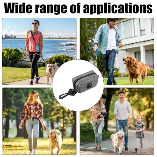 2 Stück Kotbeutelspender Hunde, Pet Waste Rubbish Poop Bag Halter, Grau Pet Poop Tasche Halter, Hundekotbeutel Halter Grau, Leicht Lösender Hundekotbeutelspender, für Spazierengehen mit Dem Hund