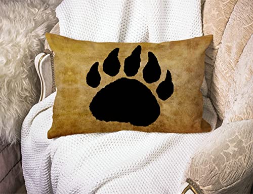 Bear Paw Print Cotton Linen Decorative Throw Pillow Case Cushion Cover Pillowcase For Couch Sofa Bed,12 X 20 Inches #TOP2