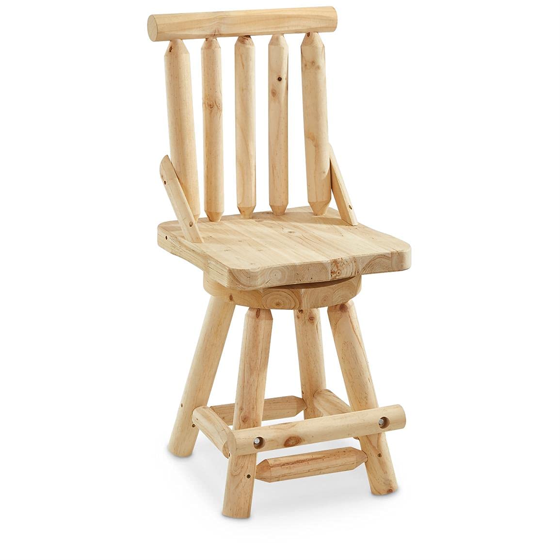 Amazon.com: CASTLECREEK Log Swivel Stool, 300-lb. Capacity 24