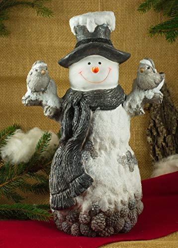 Riesen Schneemann Christoph mit Piepmatz 50cm Figur Weihnachten Winter...