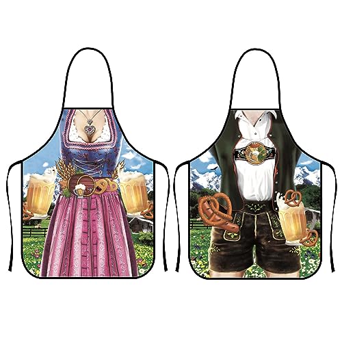 2 Küchenschürzen für Männer und Frauen für das Oktoberfest, grillschürze lustig Grillen im Freien, Kochen, Gärtnern, Keramikkunst und mehr.