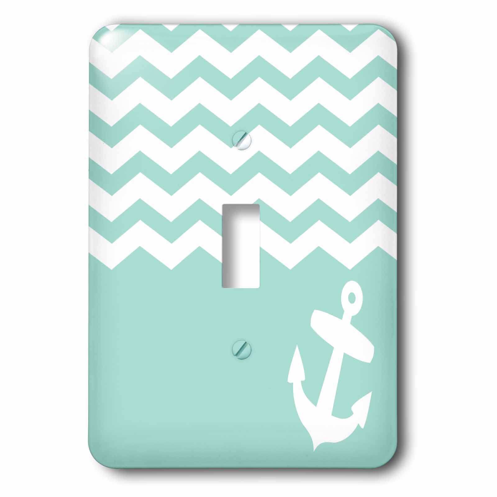 Interrupteur à bascule pour remplacer une plaque murale jaunie motif chevron ancre 3dRose