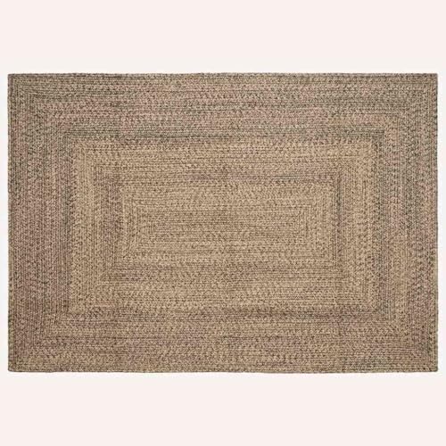 Tonture Alfombra de área marrón yute 200 x 290 cm, alfombra de salón tejida moderna, piso de decoración de pasillo de dormitorio, revestimiento de suelo rectangular resistente