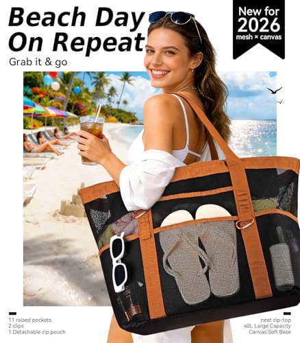 Yeendibo Chic XX-Large Mesh Canvas Tote