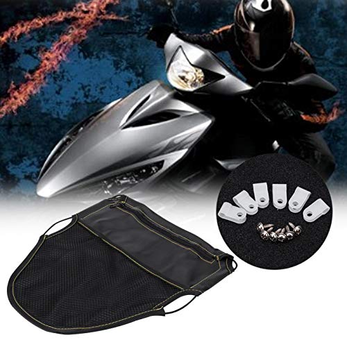 Bolsa para asiento de motocicleta negra en cuero PU con organizador debajo del asiento para motos universales miniatura 5