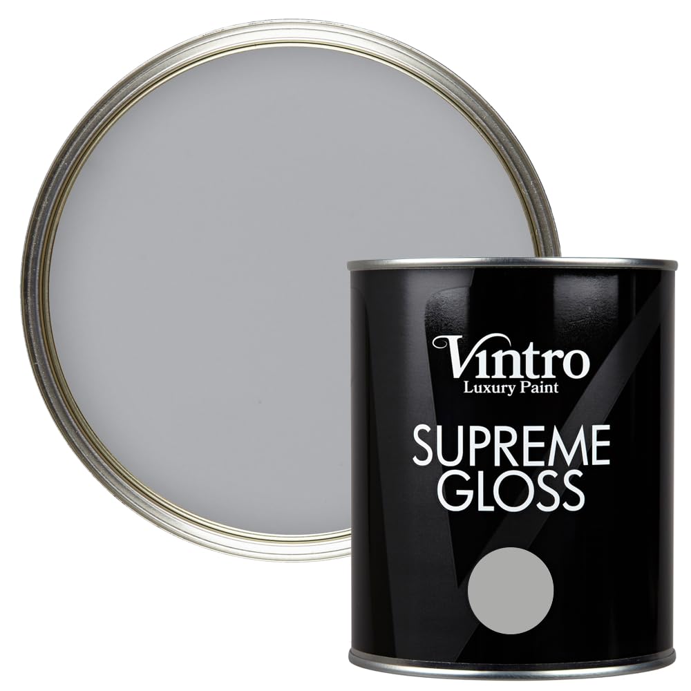 Vintro Paint Walls And Ceilings Lincoln Grey Gloss Paint 1L