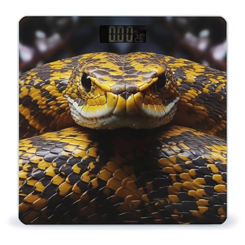 Báscula digital amarilla para peso corporal con vidrio templado miniatura 1