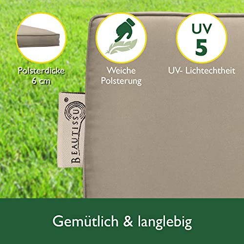 Palettenkissen Outdoor WBM Sewing Waterproof Outdoor Palettenkissen | | Bankauflage | Sitzkissen And Rückenkissen | Pallettenpolstern | Lounge Kissen Outdoor | 120 X 110 Cm(120 X 50 X 60 Cm) Grau Hollywoodschaukel Auflage