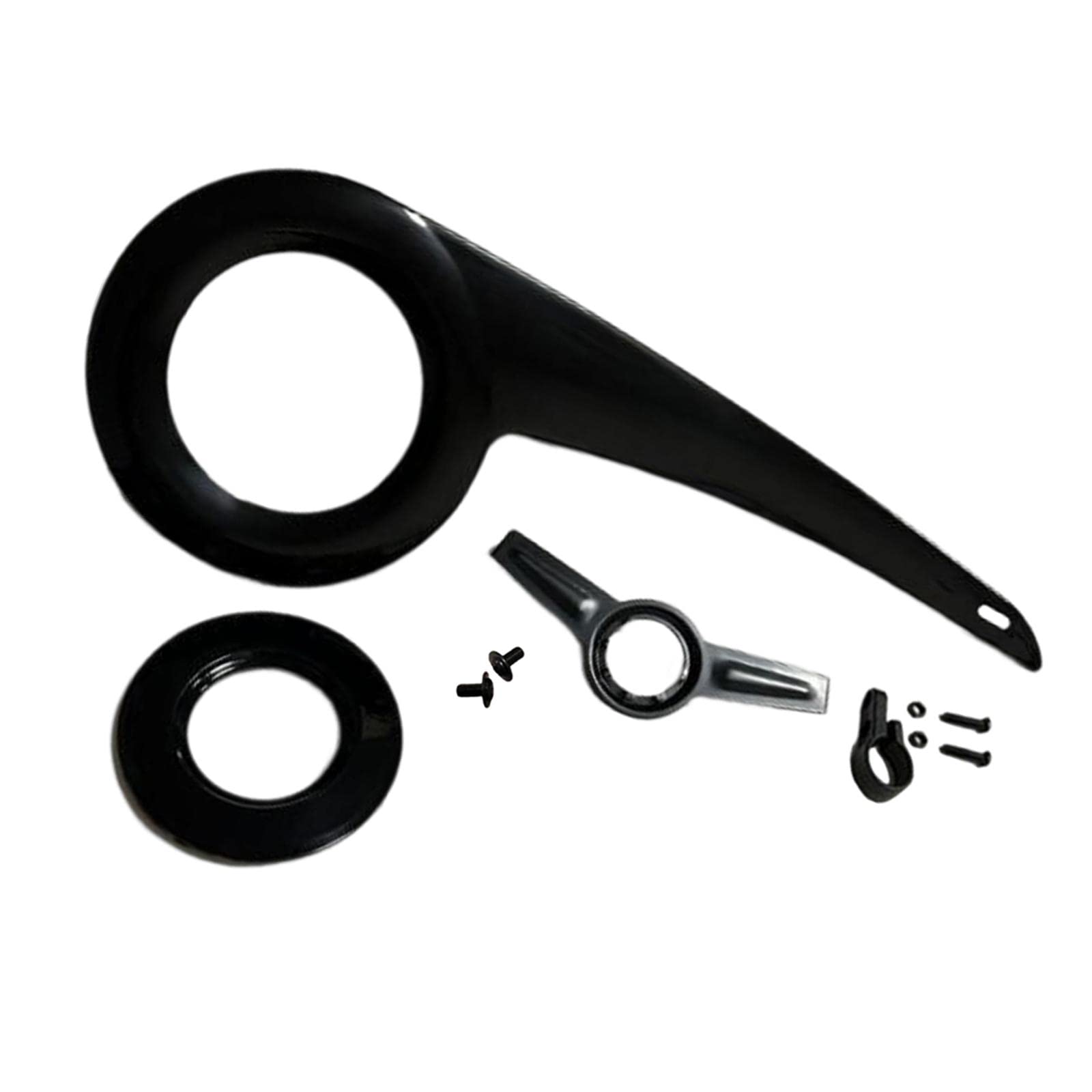 Fahrradkettenschutz-Zubehör, einfach zu installieren, 32T-38T für Fahrrad, transparent, schwarz + Schnalle